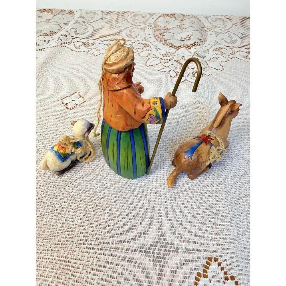 Jim Shore Heartwood Creek Shepherd Donkey Sheep Hanging Ornaments Religious 2004